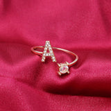 English Letter Gold Color Metal Adjustable Opening Rings For Women Initials Name Alphabet Creative Finger Ring Trendy Party Jewelry